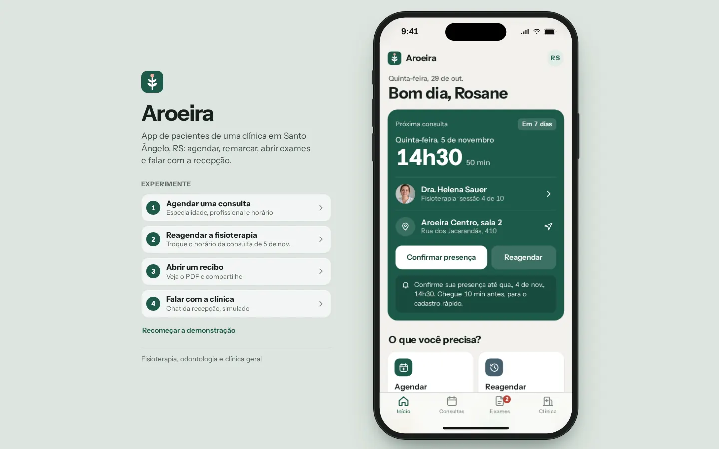 Primeira tela do conceito Aroeira