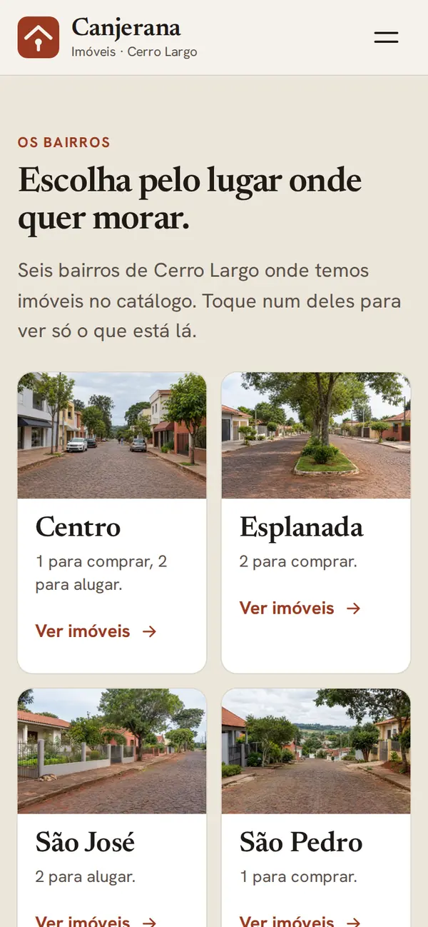 Canjerana Imóveis no celular, tela 3