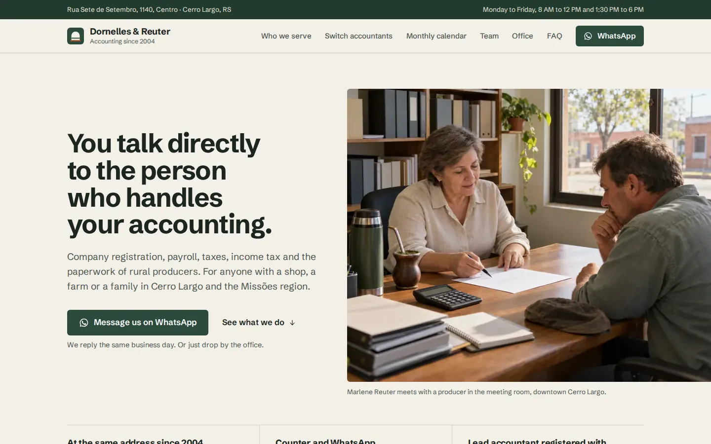 First screen of the Dornelles & Reuter concept