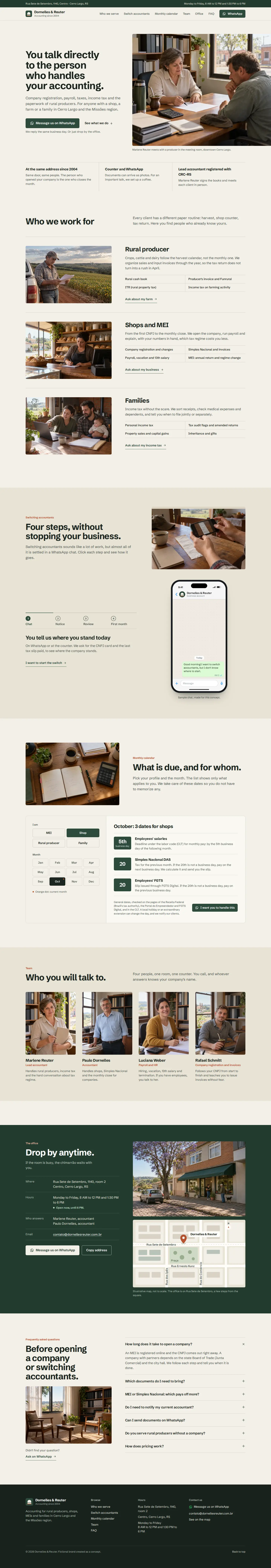 The whole Dornelles & Reuter page on desktop