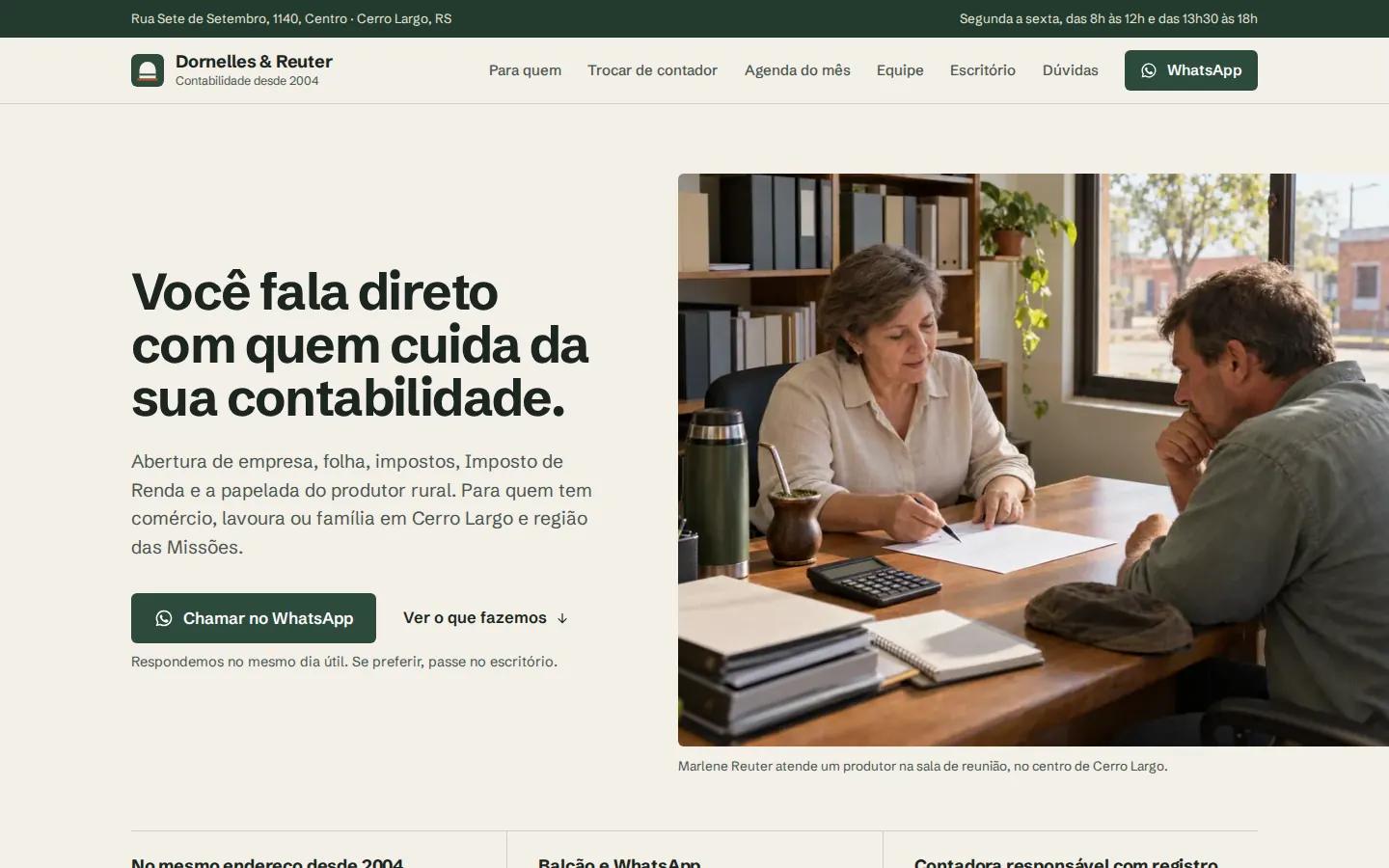 Primeira tela do conceito Dornelles & Reuter