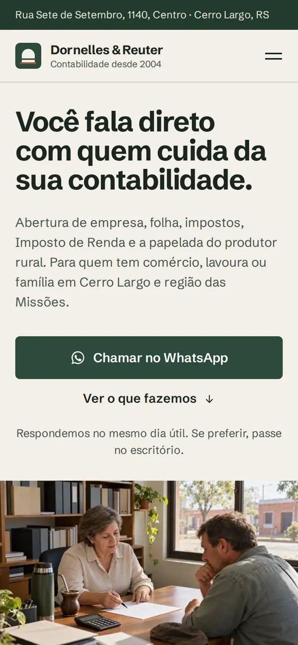 Dornelles & Reuter no celular, tela 1