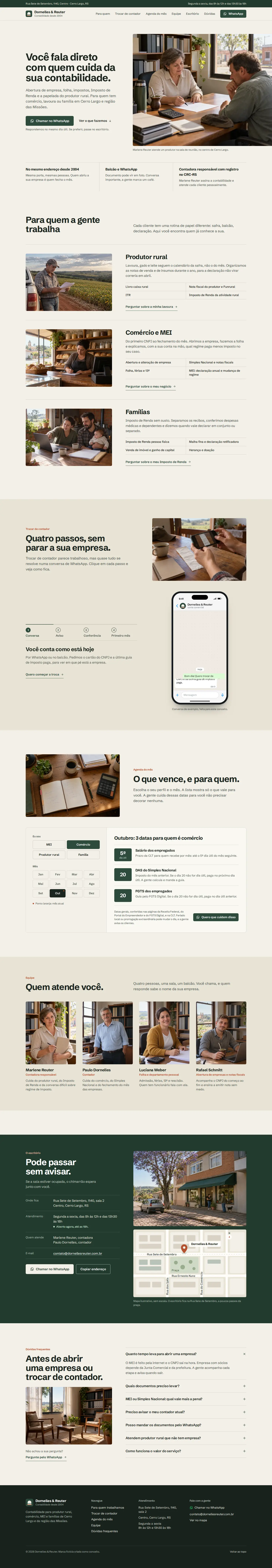 A página inteira de Dornelles & Reuter no computador