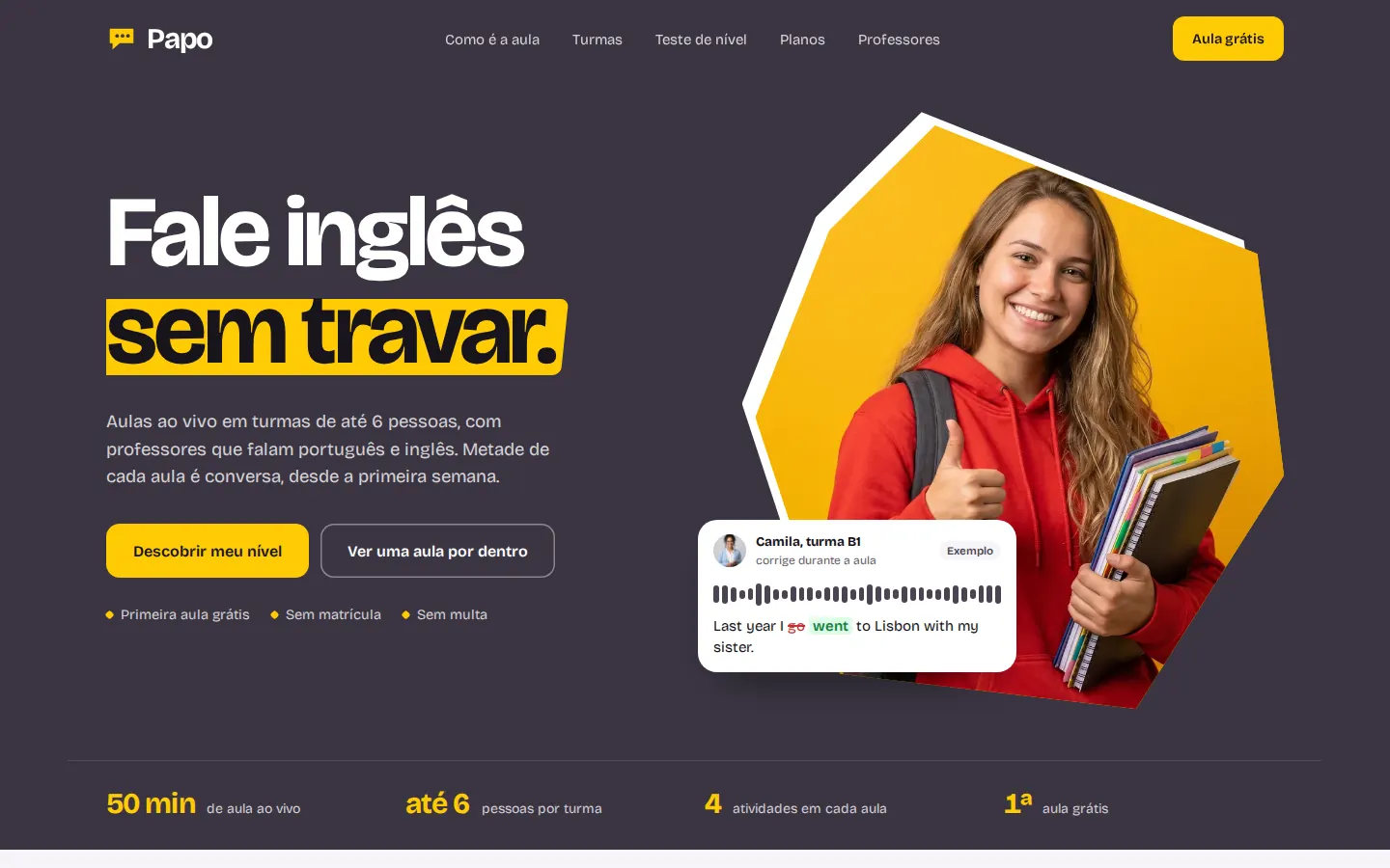 Conceito Papo, Escola de inglês
