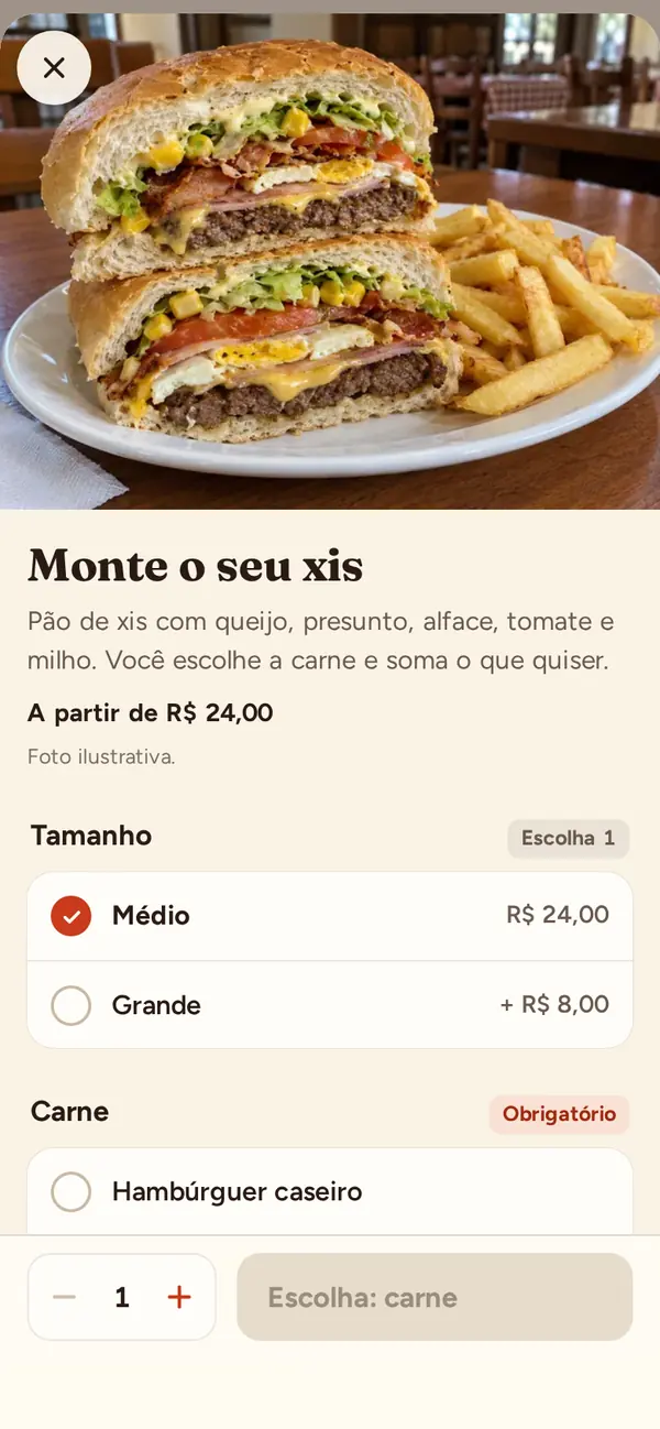 Conceito Pitangueira, Lancheria · App de cardápio e pedido