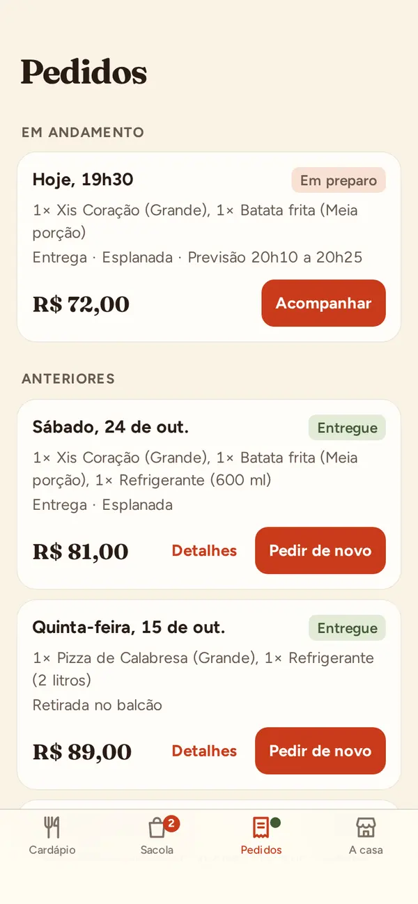 Pitangueira: Pedidos