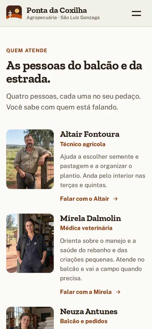 Ponta da Coxilha Agropecuária no celular, tela 3