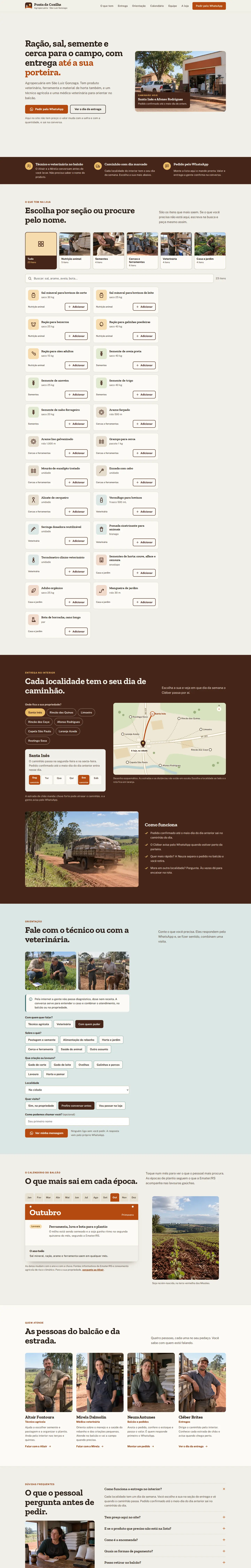 A página inteira de Ponta da Coxilha Agropecuária no computador