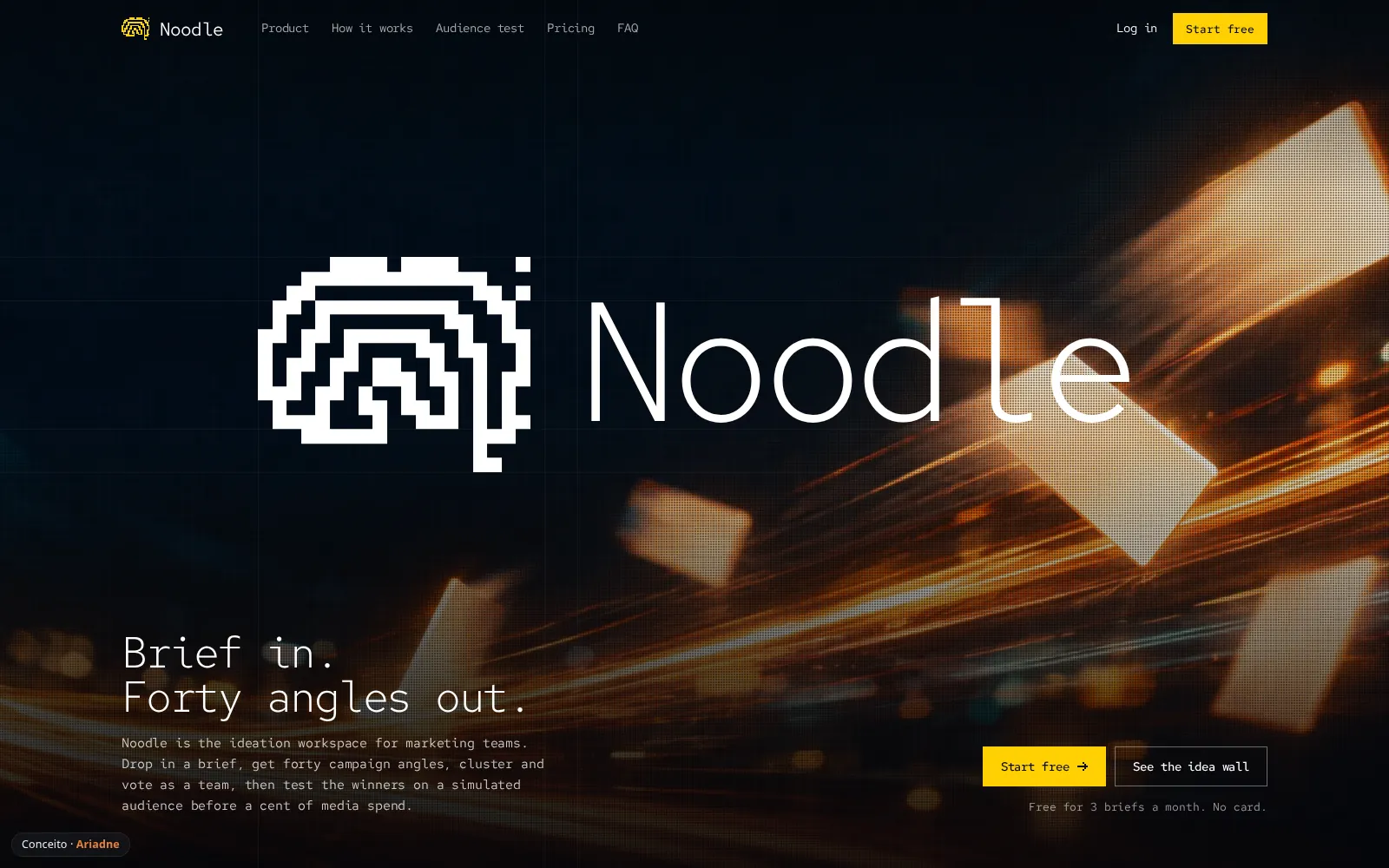 Concept Noodle, Campaign ideas · Landing page