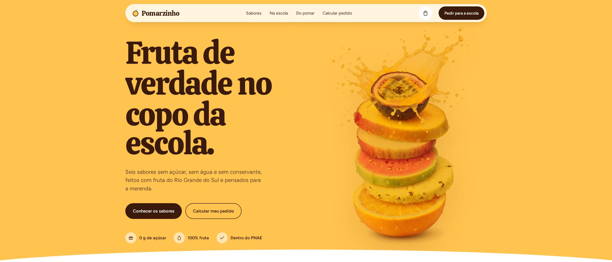 Concept Pomarzinho, Juice for schools