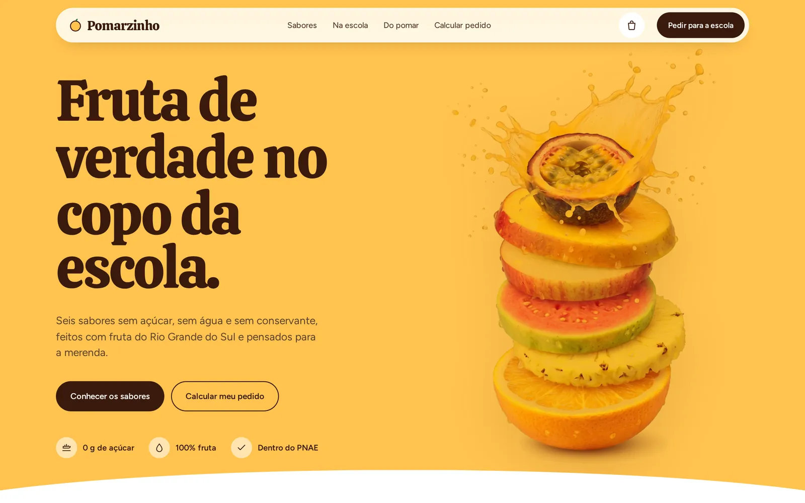 Conceito Pomarzinho, Sucos para escolas