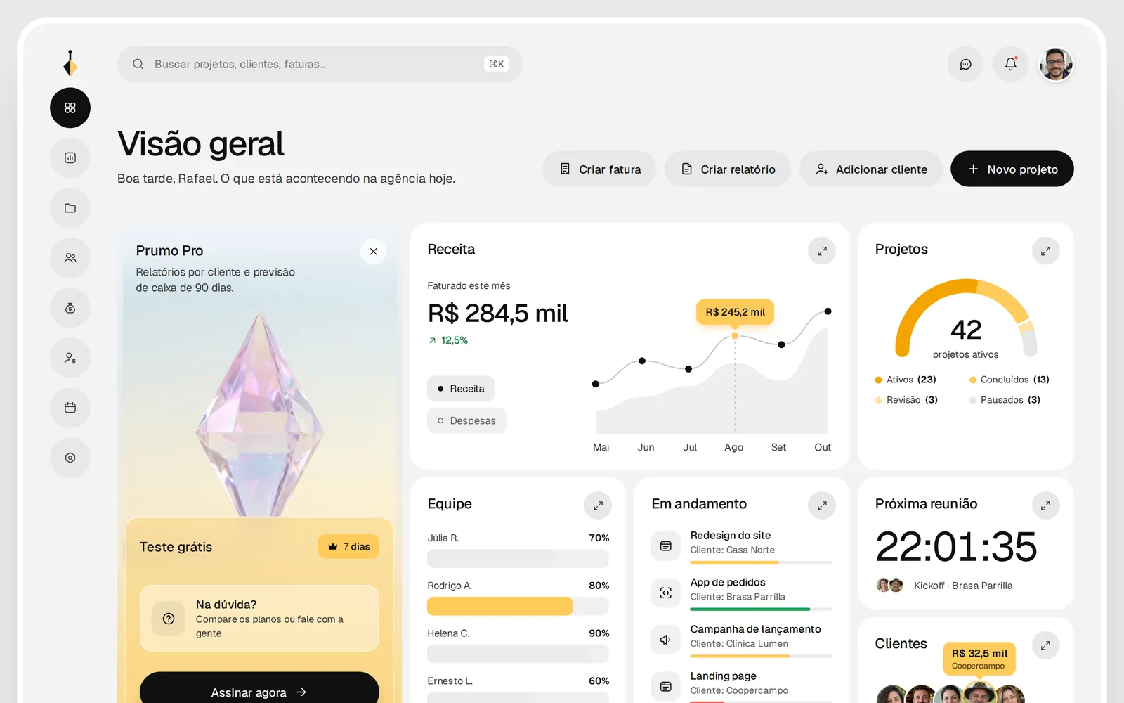 Conceito Prumo, Gestão de agência