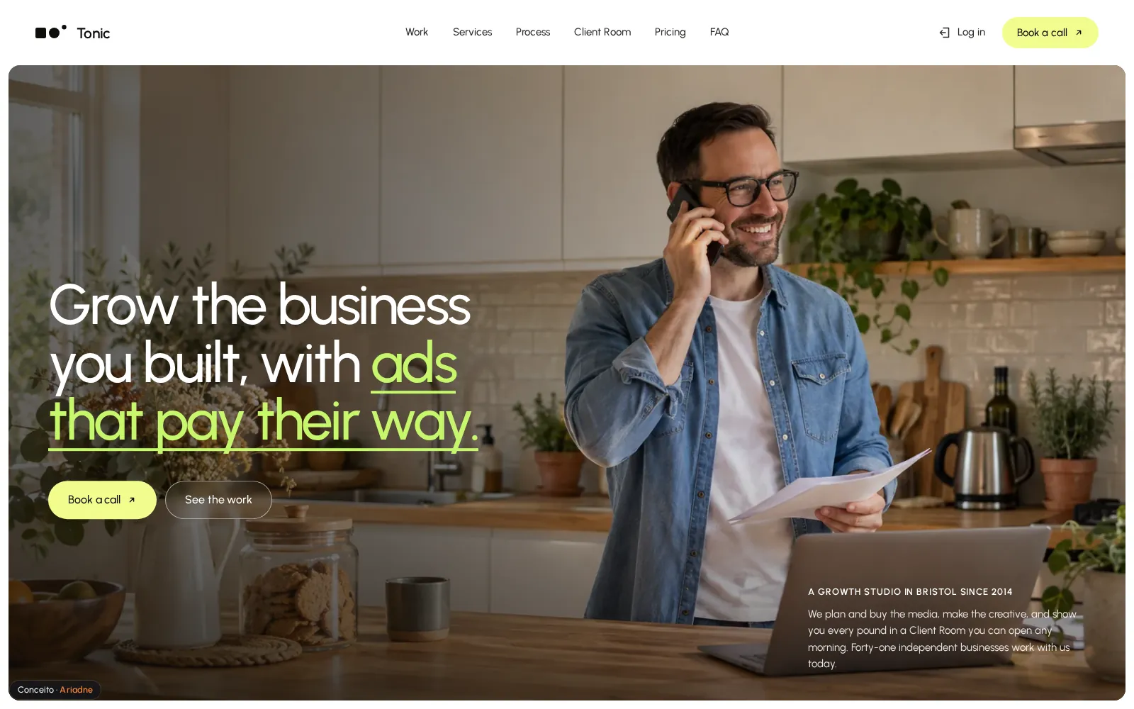 Concept Tonic, Marketing studio · Landing page