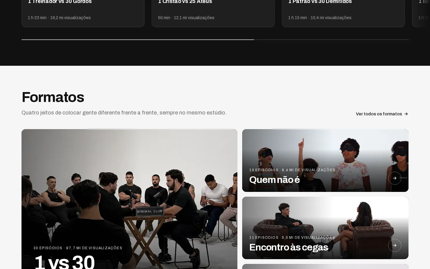 Uma seção do site Canal Foco
