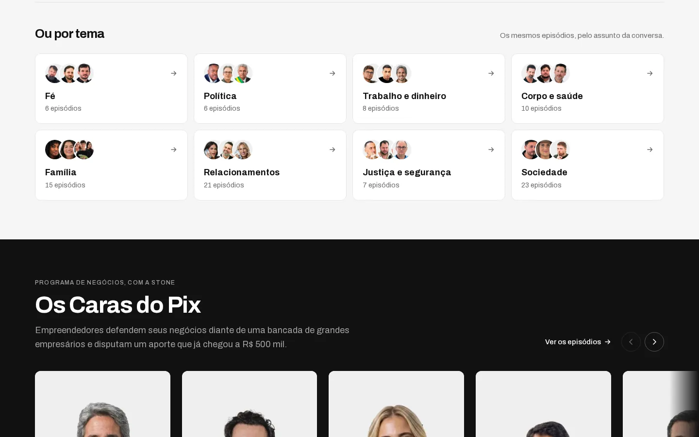 Outra seção do site Canal Foco