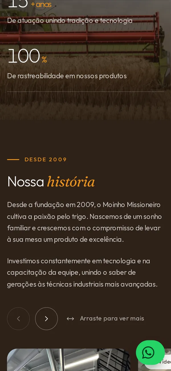 O site Moinho Missioneiro no celular, tela 3