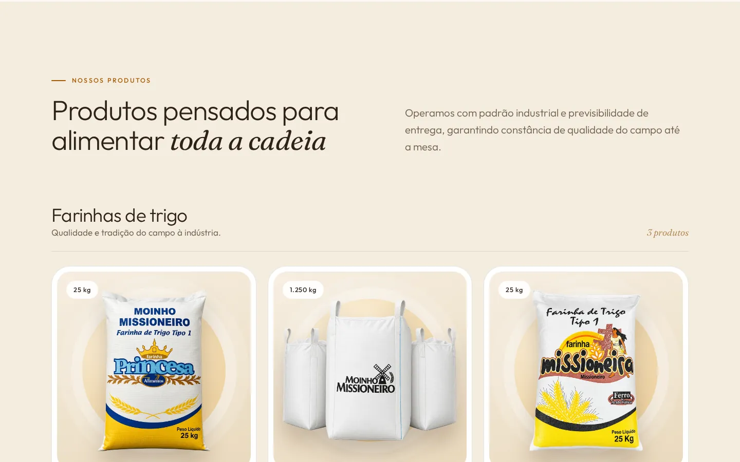Outra seção do site Moinho Missioneiro