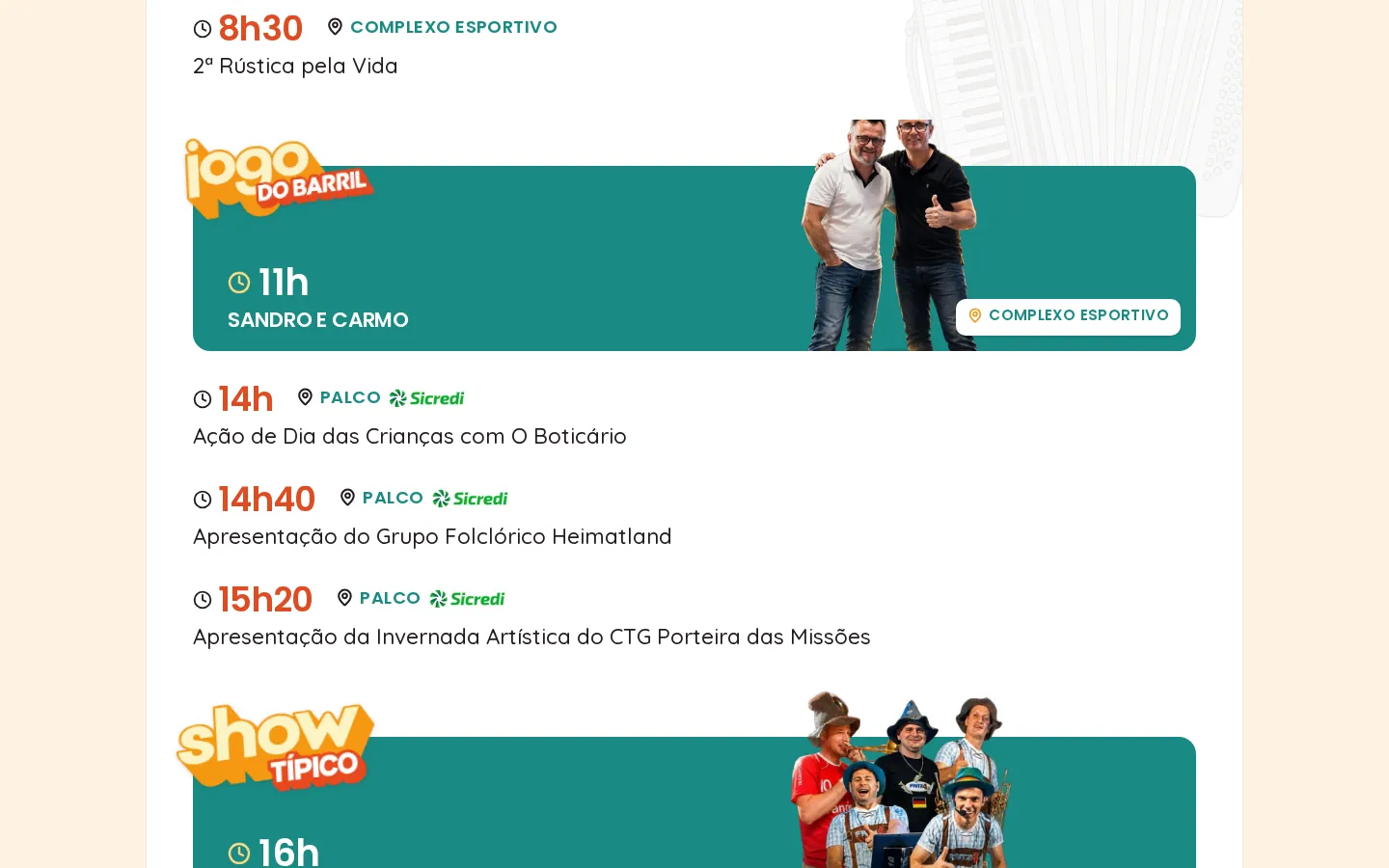 Uma seção do site Oktoberfest Missões