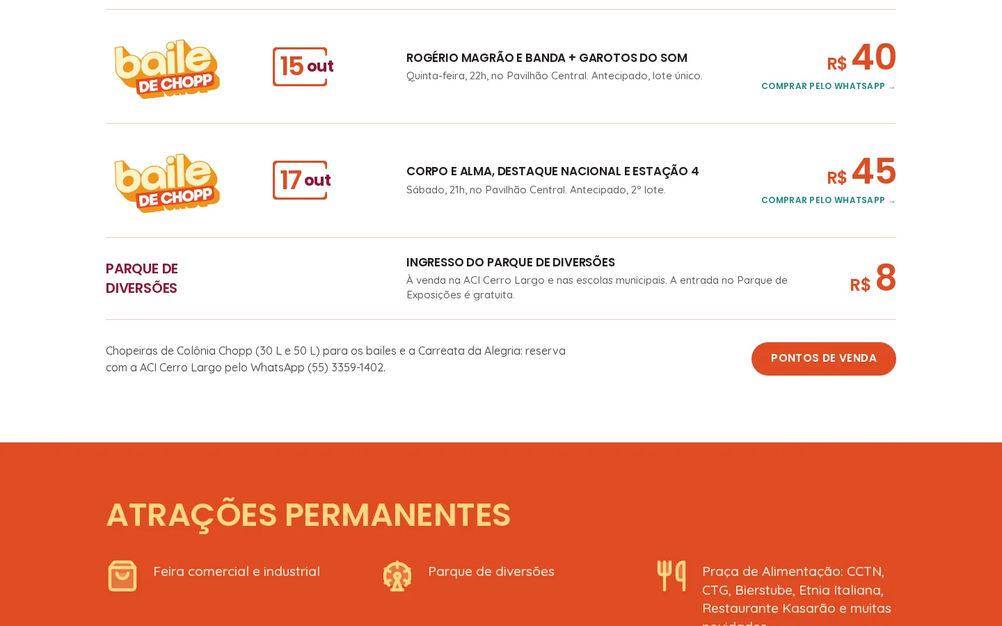 Outra seção do site Oktoberfest Missões