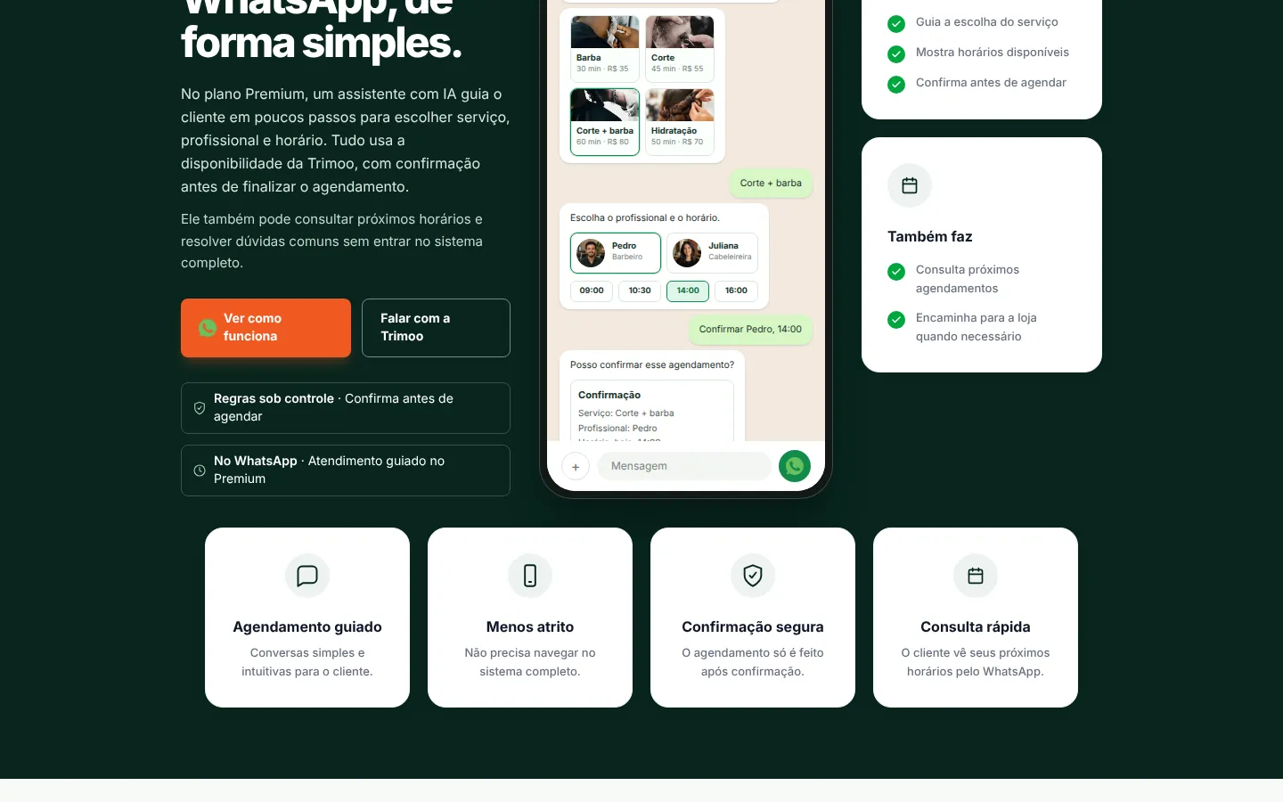Outra seção do site Trimoo