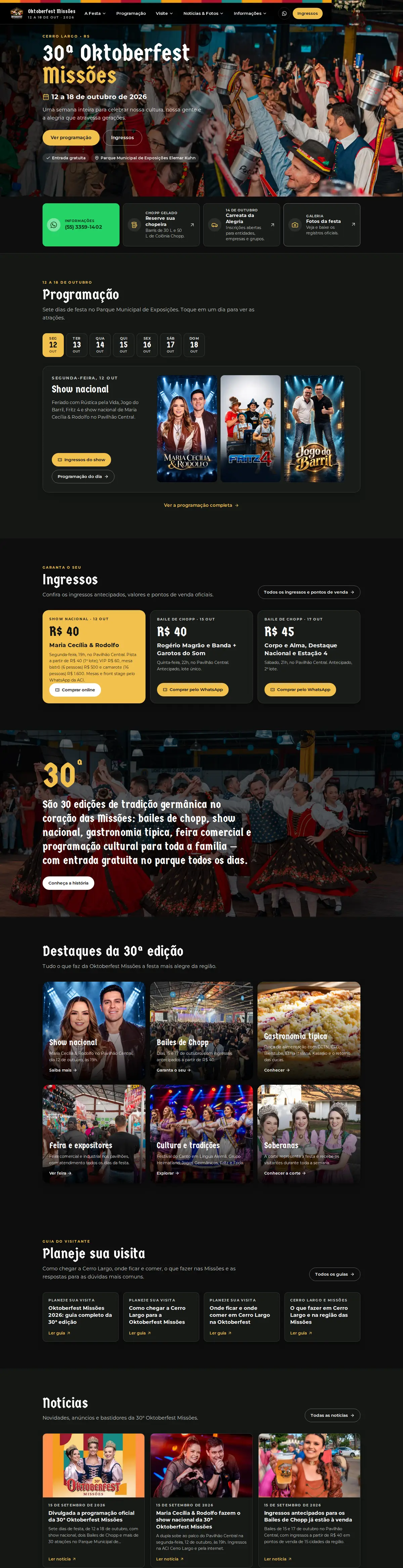 Site da Oktoberfest Missões
