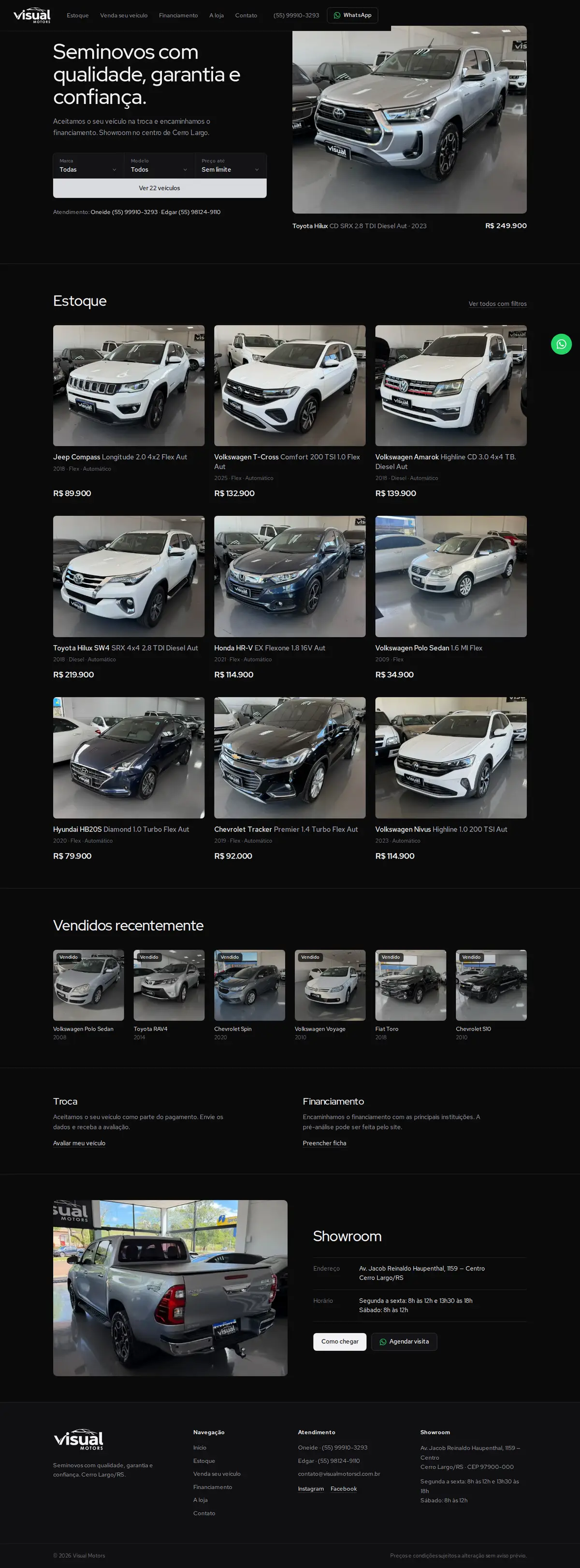 Site da Visual Motors