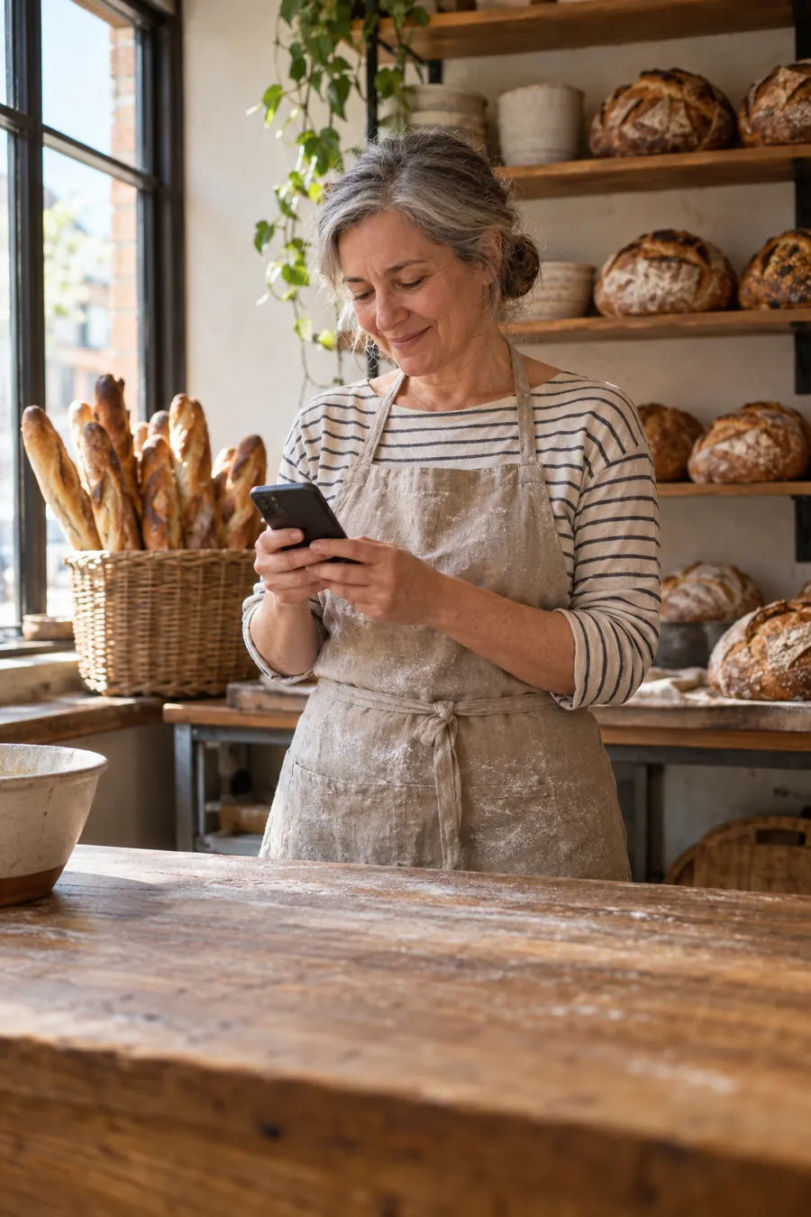 Helen Price behind the counter of Ferro & Rye bakery